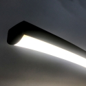 Lámpara de pie arco de aluminio negro mate con LED h175 cm Nampa Rebajas
