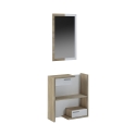 Mueble recibidor de madera con espejo, 2 cajones y estantes Most Wood Promoción