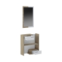 Mueble recibidor de madera con espejo, 2 cajones y estantes Most Wood Oferta