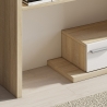 Mueble recibidor de madera con espejo, 2 cajones y estantes Most Wood Descueto