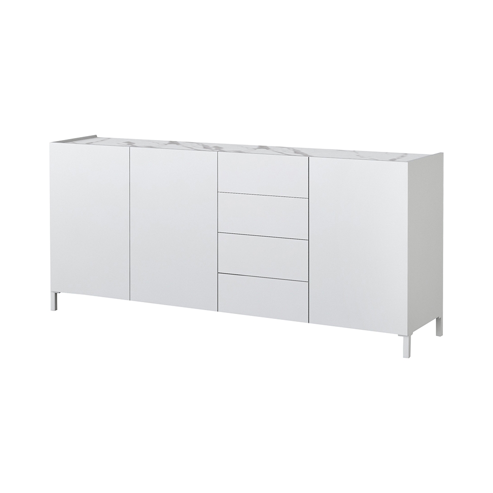 Aparador para salón blanco efecto mármol Made in Italy Durham Promoción Aparador para salón blanco efecto mármol Made in Italy Durham Promoción