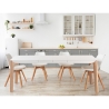 Mesa de comedor extensible moderna 120-180x80cm blanco y madera Komodo Oferta