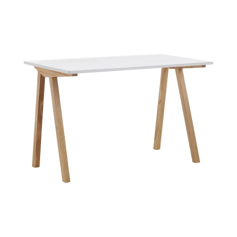 Escritorio oficina blanco y roble estilo escandinavo 120x76x60 cm Milton Promoción