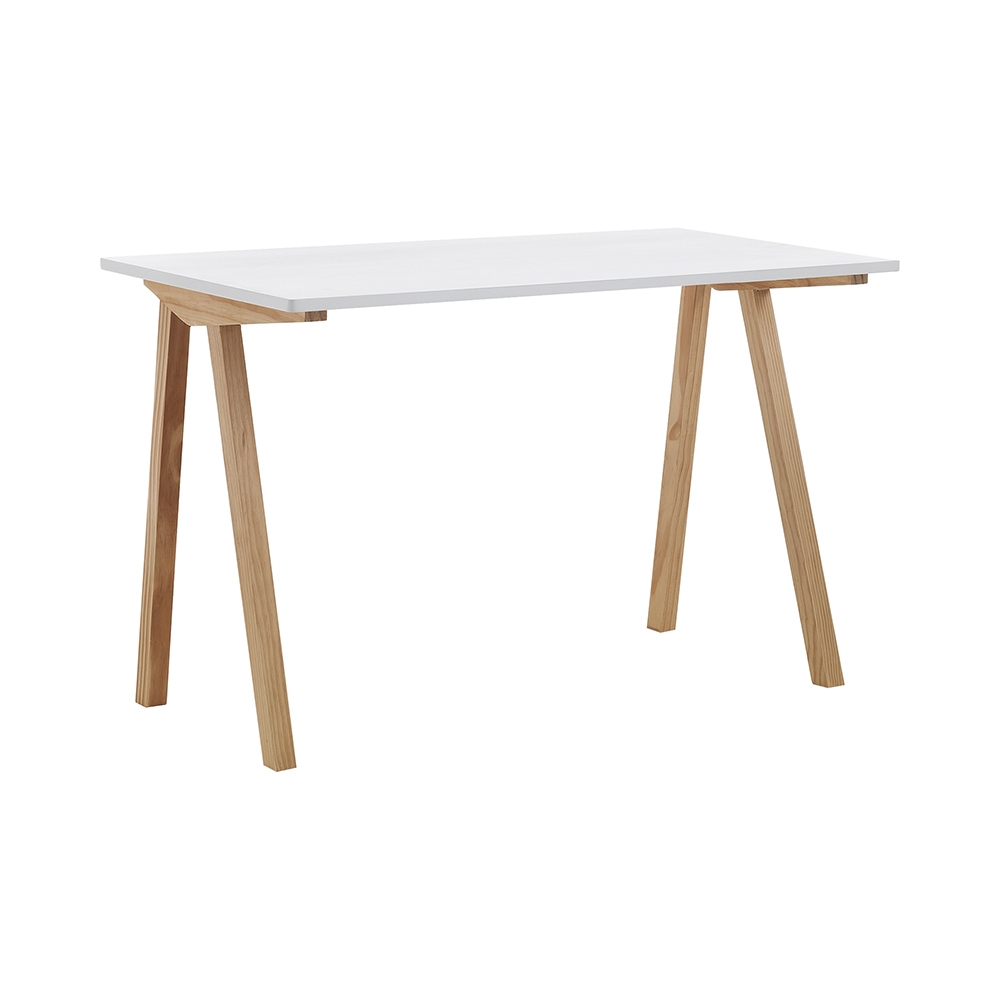 Escritorio oficina blanco y roble estilo escandinavo 120x76x60 cm Milton Promoción