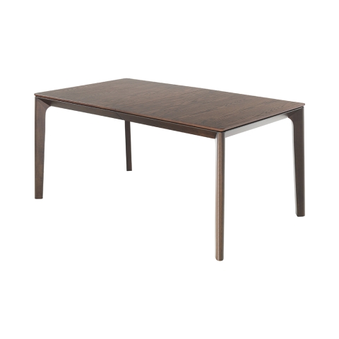 Mesa de comedor extensible 160-240x90cm en madera de nogal oscuro Komodo Wood Promoción