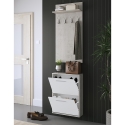 Mueble de entrada con zapatero de dos puertas y perchero Plaka Cemento Venta