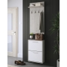 Mueble de entrada con zapatero de dos puertas y perchero Plaka Cemento Rebajas