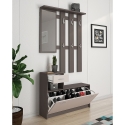 Mueble de entrada con espejo, zapatero y perchero Belfast Grey Venta