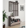 Mueble de entrada con espejo, zapatero y perchero Belfast Grey Venta