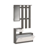 Mueble de entrada con espejo, zapatero y perchero Belfast Grey Oferta