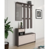 Mueble de entrada con espejo, zapatero y perchero Belfast Grey Rebajas