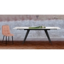 Mesa de comedor extensible con tablero de cerámica 140-200x81cm Onice Stock