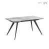 Mesa de comedor extensible con tablero de cerámica 140-200x81cm Onice Promoción