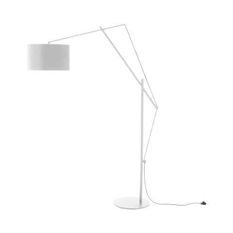 Lámpara de pie blanca ajustable de metal h210 cm Sayonara White Promoción