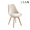 Juego de 4 sillas de terciopelo estilo escandinavo para salón cocina Smart Soft Promoción
