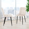 Juego de 4 sillas de comedor y cocina de terciopelo con efecto acolchado Corfù Venta