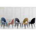 Juego de 4 sillas de comedor cocina diseño moderno en terciopelo Bounty 
