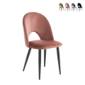 Juego de 4 sillas de comedor cocina diseño moderno en terciopelo Bounty Promoción