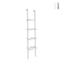 Estantería de pared blanca escalonada 4 estantes moderna h180cm Little Peoria Promoción