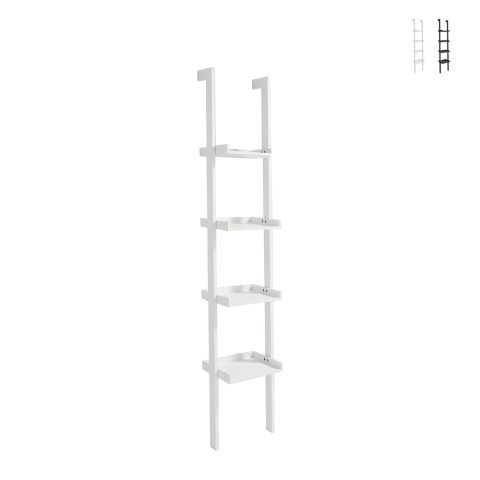Estantería de pared blanca escalonada 4 estantes moderna h180cm Little Peoria Promoción
