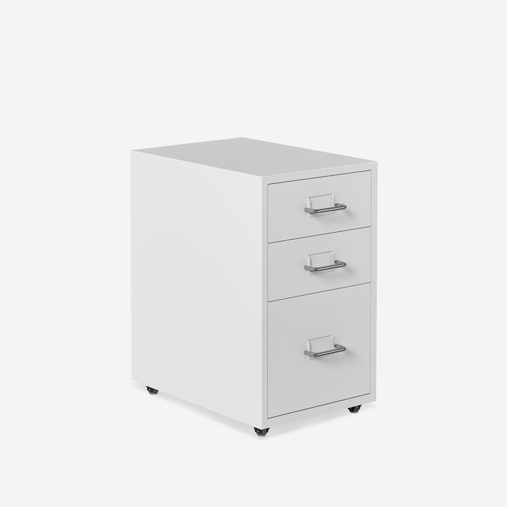 Cajonera de oficina de metal blanco 3 cajones con ruedas Layt M Promoción Cajonera de oficina de metal blanco 3 cajones con ruedas Layt M Promoción