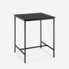 Mesa alta de 70x70 cm para bar cocina y cafetería de metal blanco y negro Zakis Descueto