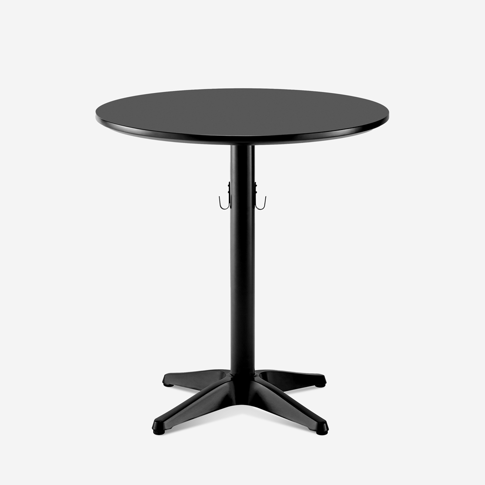 Mesa redonda de 70cm para bares, cafeterías y restaurantes con gancho para colgar el bolso Engys