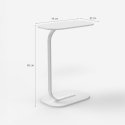 Mesa auxiliar de salón lateral para sofá colores blanco y negro Kavet Medidas