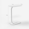 Mesa auxiliar de salón lateral para sofá colores blanco y negro Kavet Medidas