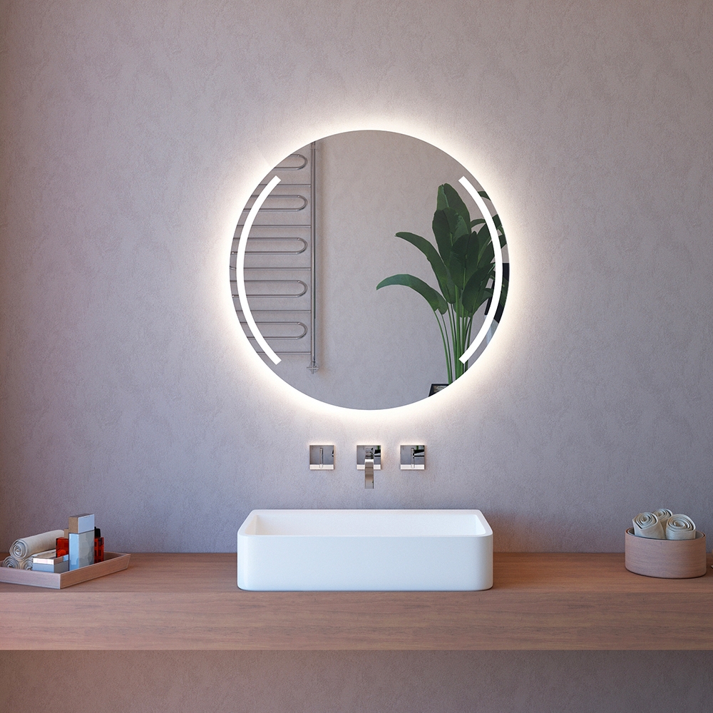 Espejo de baño redondo de 90 cm retroiluminado led ETR129-M
