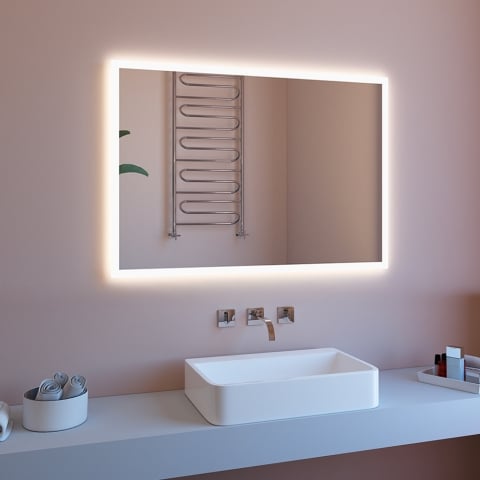 Espejo de baño antivaho con LED retroiluminado 100x70 ETR127-M Promoción