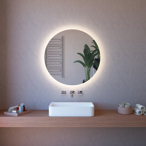 Espejo baño led antivaho redondo 90cm retroiluminado ETR116-XL Promoción