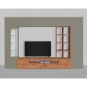 Mueble modular para sala de estar moderna con vitrina y librería Egypt WT Descueto