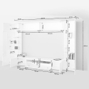 Mueble modular moderno para sala de estar con soporte para TV y 2 vitrinas Egypt TW Descueto