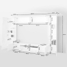 Mueble modular moderno para sala de estar con soporte para TV y 2 vitrinas Egypt TW Descueto