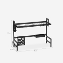 Escurridor de platos vertical de cocina para fregadero color negro y blanco Nalan Stock