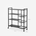 Carrito de cocina verdulero con ruedas y 4 estantes 90x32x108 cm Faris Plus Oferta