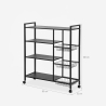 Carrito de cocina verdulero con ruedas y 4 estantes 90x32x108 cm Faris Plus Oferta