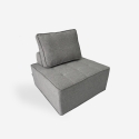 Sillón modular para el salón, modulaar de tela gris Raji Promoción