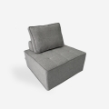 Sillón modular para el salón, modulaar de tela gris Raji Promoción