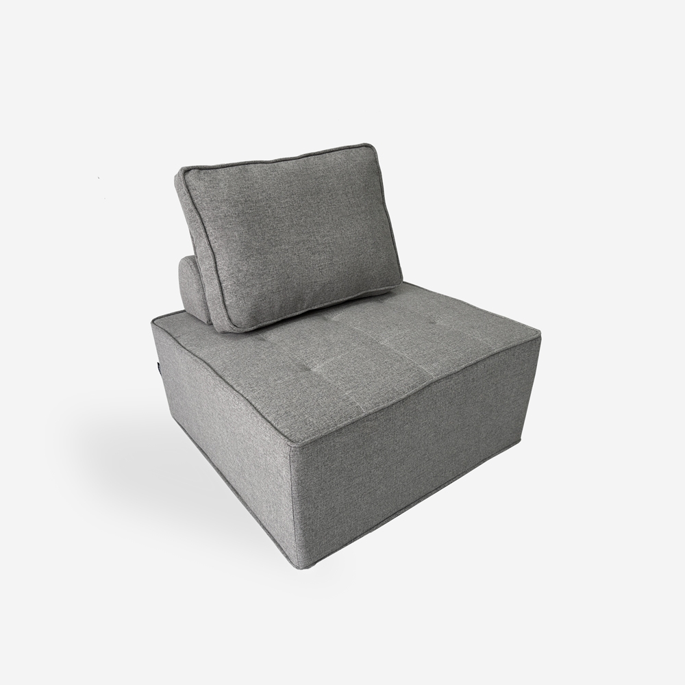 Sillón modular para el salón, modulaar de tela gris Raji