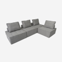 Sillón modular para el salón, modulaar de tela gris Raji Oferta