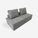 Sillón modular para el salón, modulaar de tela gris Raji Rebajas