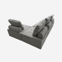 Sillón modular para el salón, modulaar de tela gris Raji Descueto
