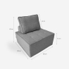 Sillón modular para el salón, modulaar de tela gris Raji Catálogo