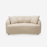 Sofá curvo de diseño de 2 plazas de tela teddy bouclè beige Lazy Venta