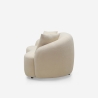 Sofá curvo de diseño de 2 plazas de tela teddy bouclè beige Lazy Rebajas
