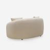 Sofá curvo de diseño de 2 plazas de tela teddy bouclè beige Lazy Descueto