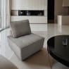 Sillón modular para el salón, modulaar de tela gris Raji Venta