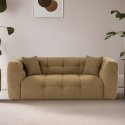 Sofá moderno de 2 plazas en bouclé color caqui 192 cm Cady 2 Promoción